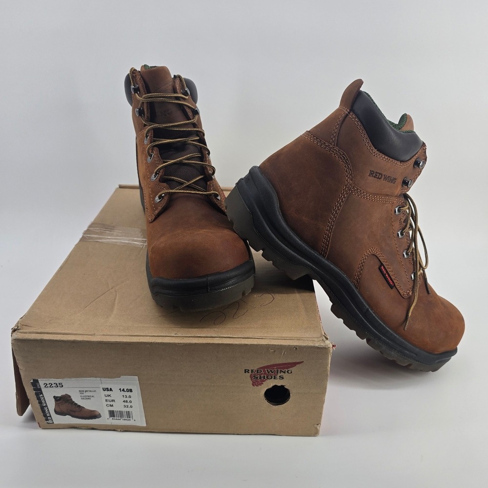 Red Wing 2235 Work Boots Brown Leather Safety Toe EH Mens 14B